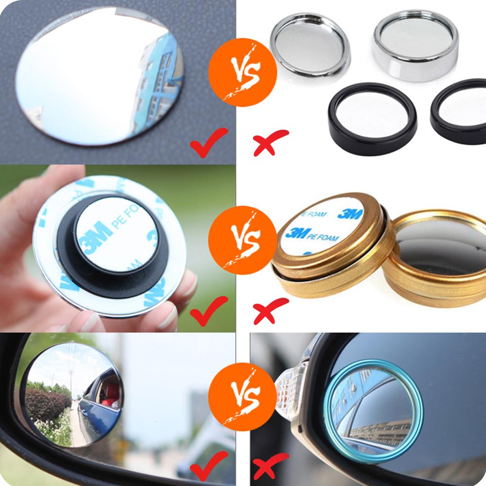 Ampper Blind Spot Mirror, 2" Round HD Glass Frameless Convex Rear View