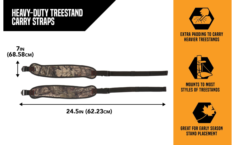 Heavy Duty Tree Stand Carry Straps Mossy Oak Breakup Country, Tree