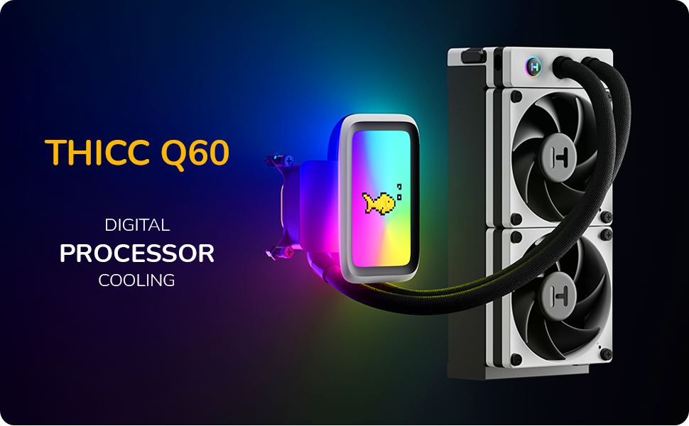 HYTE THICC Q60 240mm AIO LIQUID COOLER, DIGITAL PROCESSOR COOLING