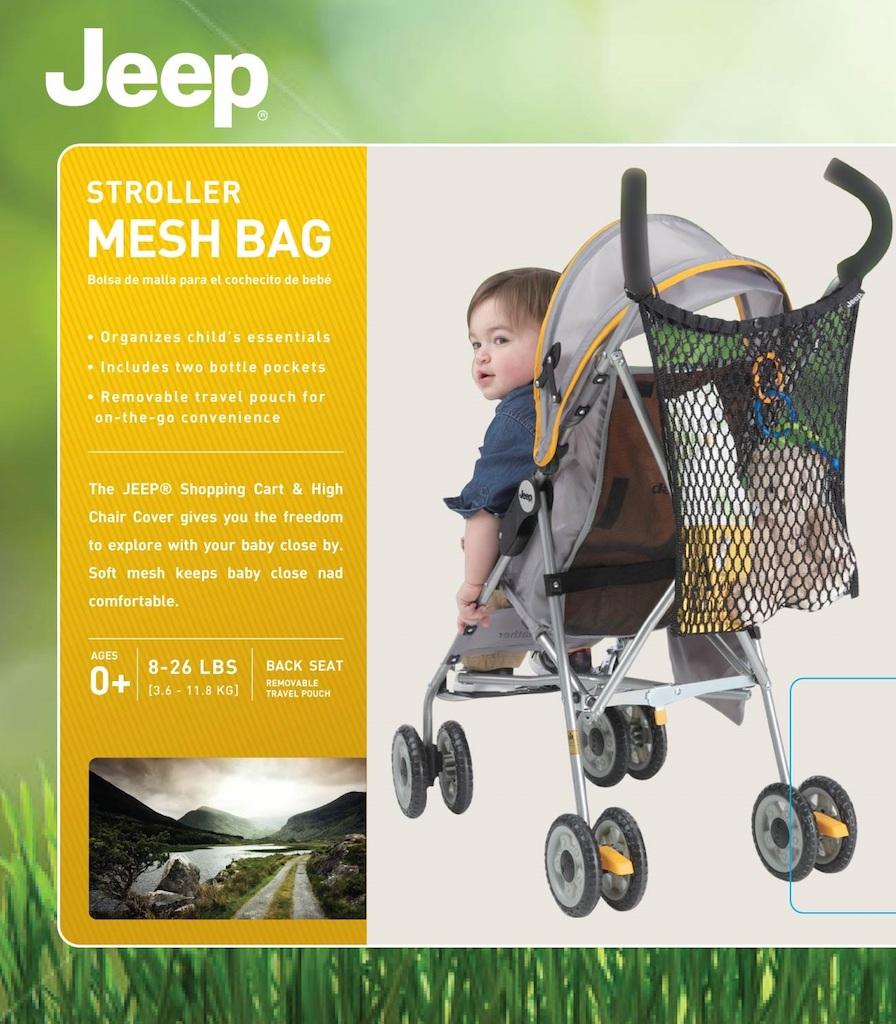 Jeep Universal Size Stroller Bag and Organizer, Black