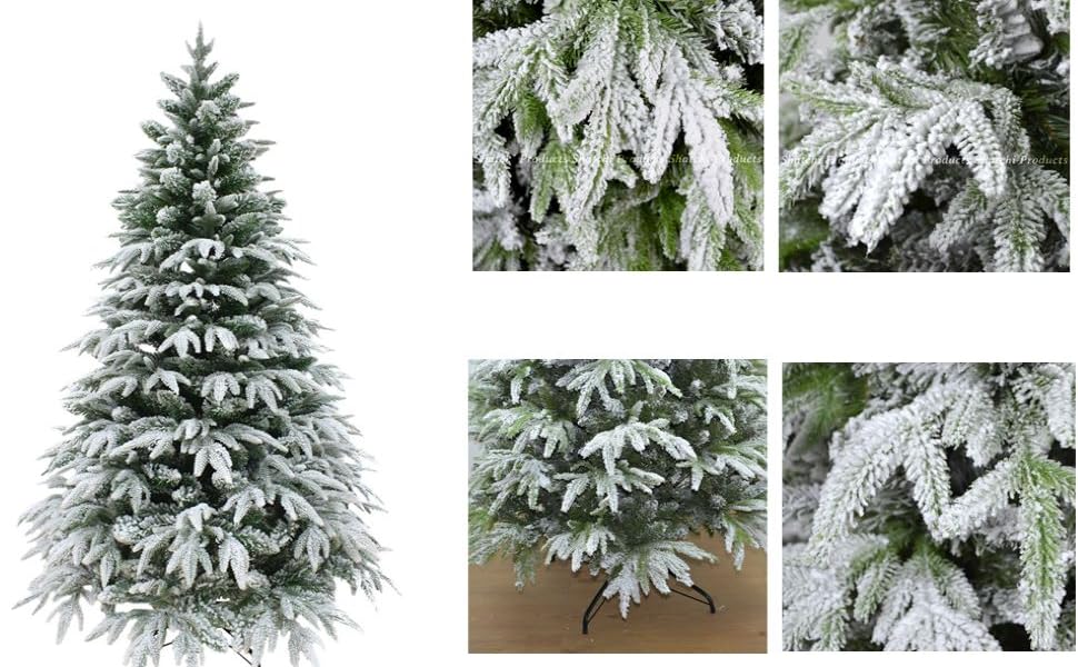 8ft 240cm Artificial Christmas Tree Snow Covered Elegant Xmas Home