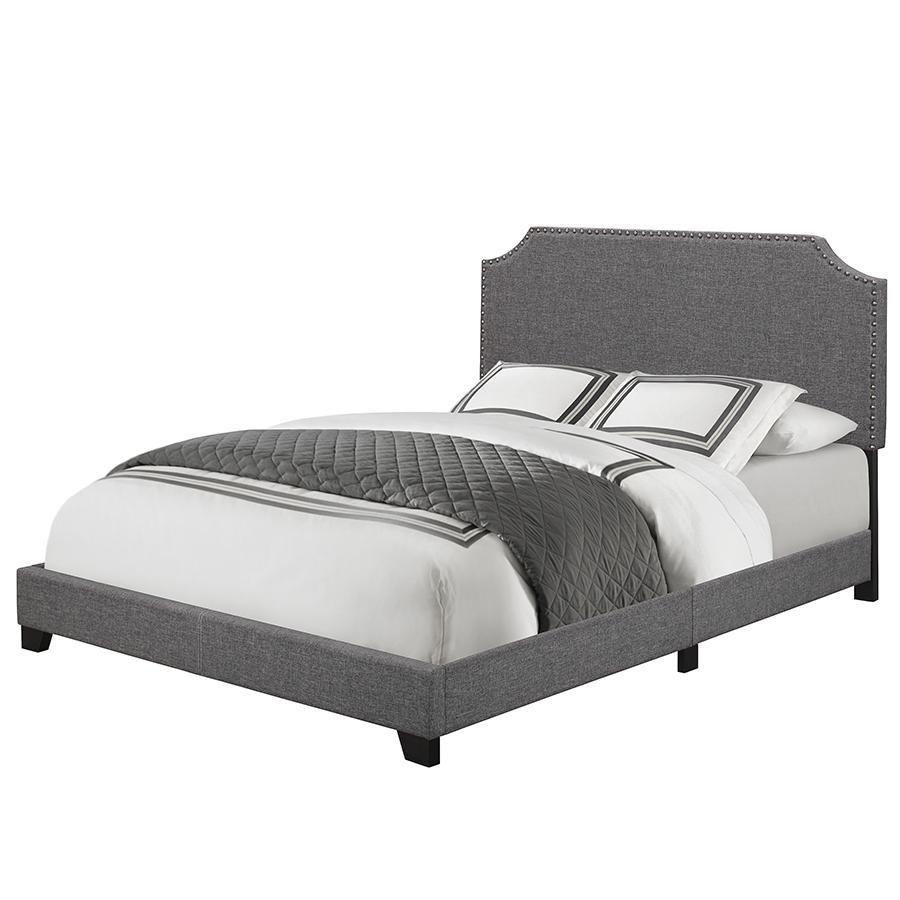 Pulaski Gray Clipped Corner Upholstered Bed, King Kitchen