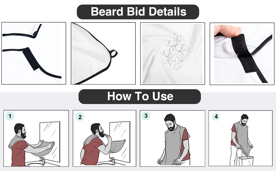 Shaving Beard Bib Grooming Apron With 2 Suction Cups 5 gfdgh