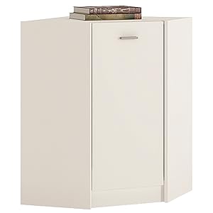 Furniture To Go Corner Cabinet Wood Pearl White Amazon Co Uk