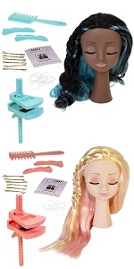 Styling head, straight hair, blonde, Elsa, Doll, Head, Barbie, Rainbow Sparkle, LOL Surprise, girls