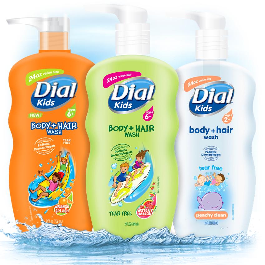 Dial Kids Body + Hair Wash, Peachy Clean Tear Free, 12 Fluid Ounces