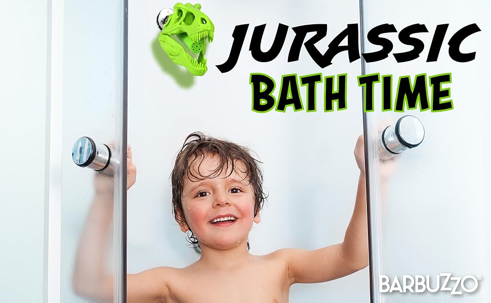 Funwares Wash n' Roar TRex Shower Head, Green Shower Nozzle Shaped