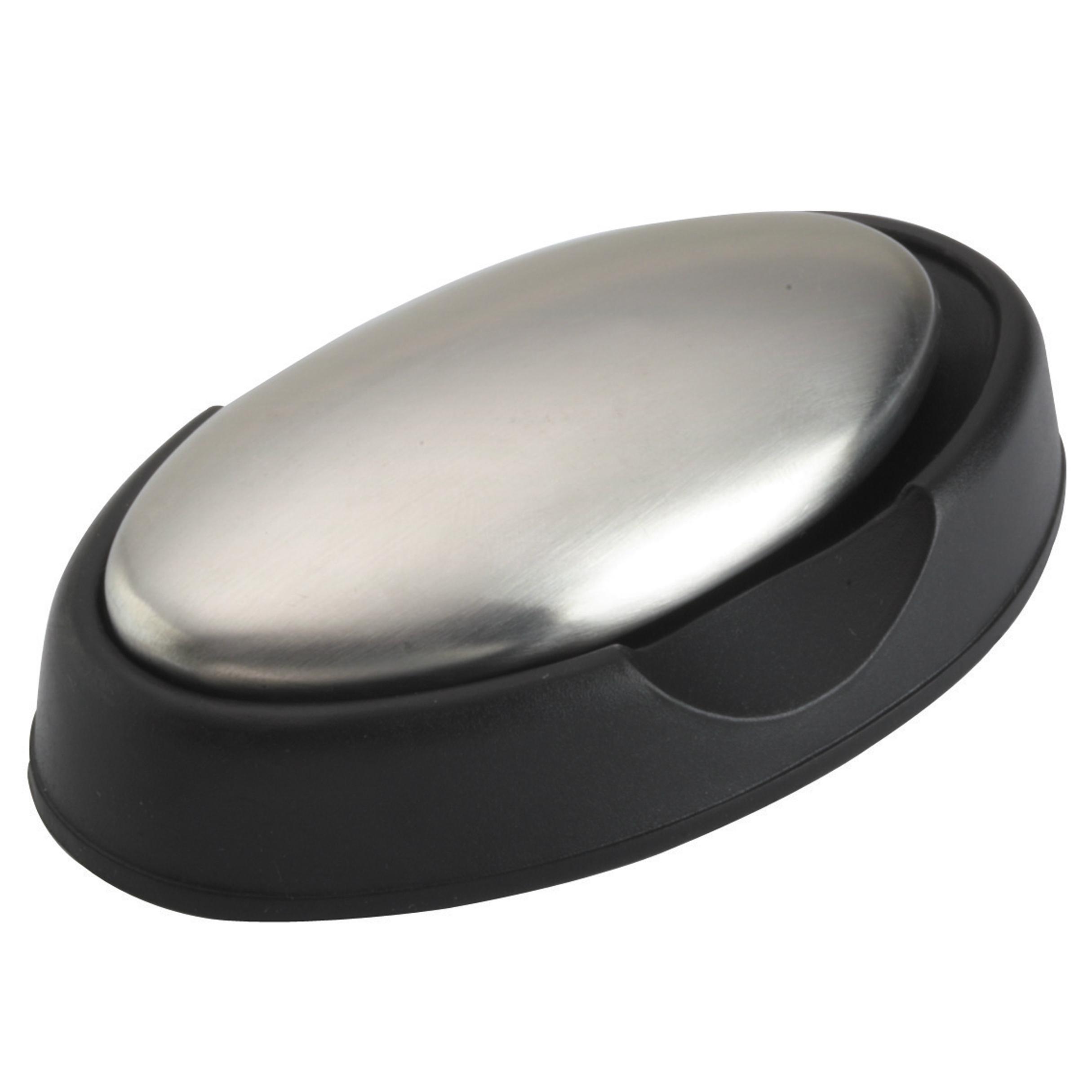 KitchenCraft "Finger Fresh" OdourRemoving Stainless Steel Soap Bar with Stand, 10 x 7 cm (4" x