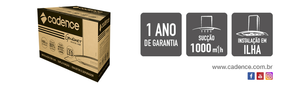 Coifa de Ilha gourmet Cadence