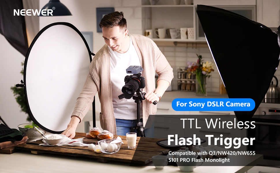 NEEWER QS TTL Wireless Flash Trigger(Transmitter and