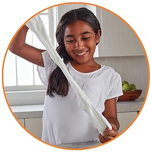 Child playing with slime
