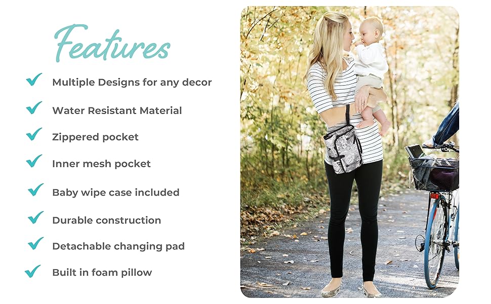 Nuby Portable Baby Changing Pad Station, Quick Wipe Clean