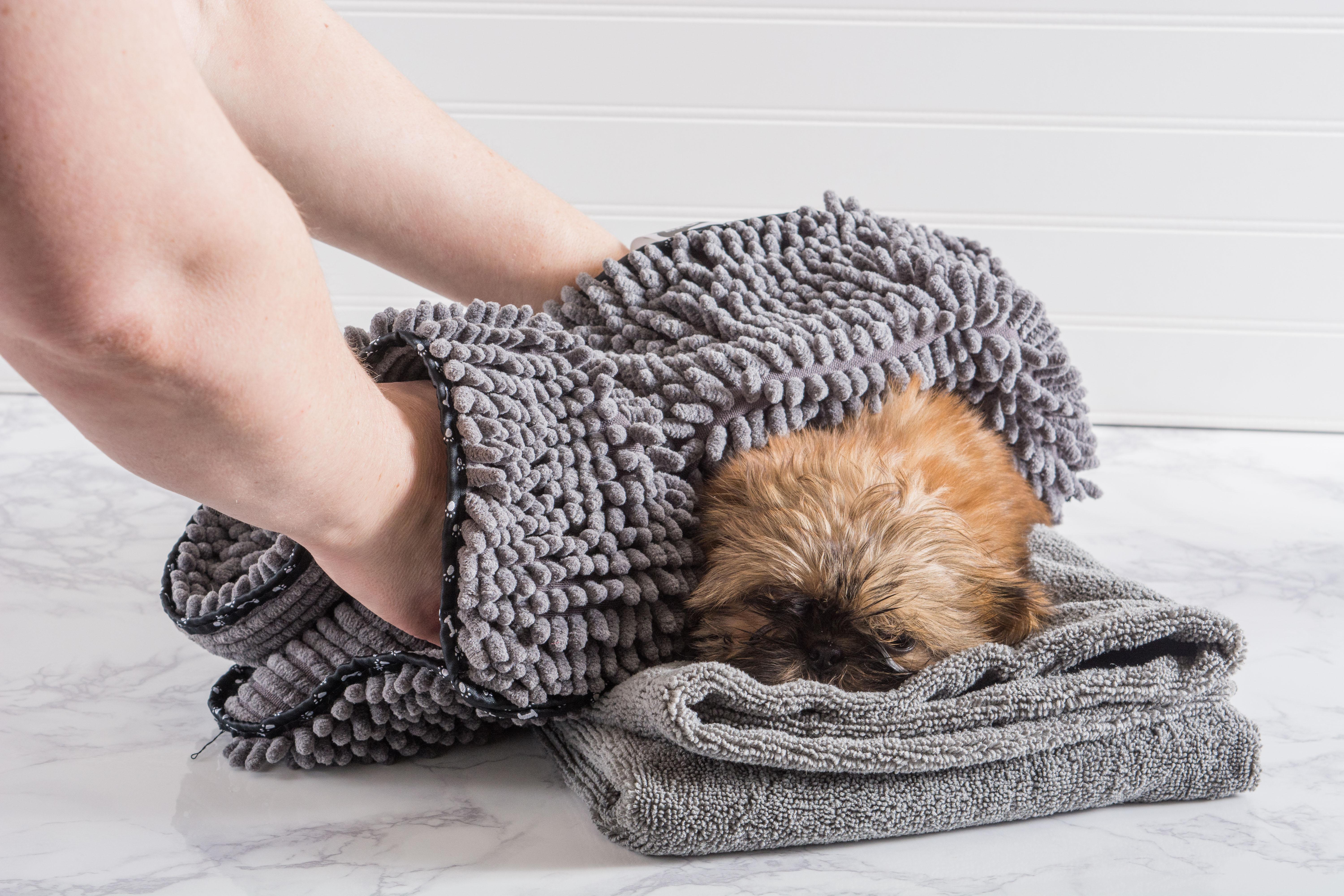 DII Bone Dry Microfiber Dog Bath Towel With Embroidered Paw Print, Large ,44 * 271/2Inch