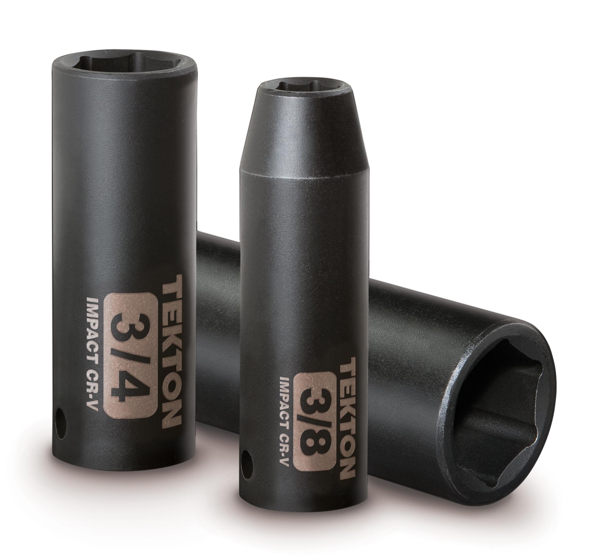 TEKTON 4880 1/2Inch Drive Deep Impact Socket Set, Inch, CrV, 6Point