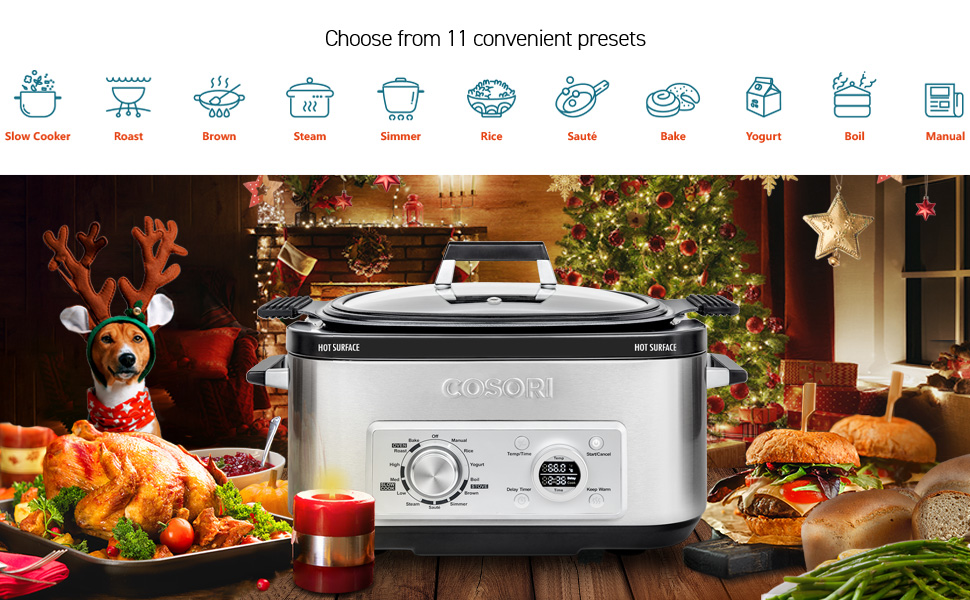 COSORI Slow Cooker 11in1 Programmable MultiCooker Pot 6