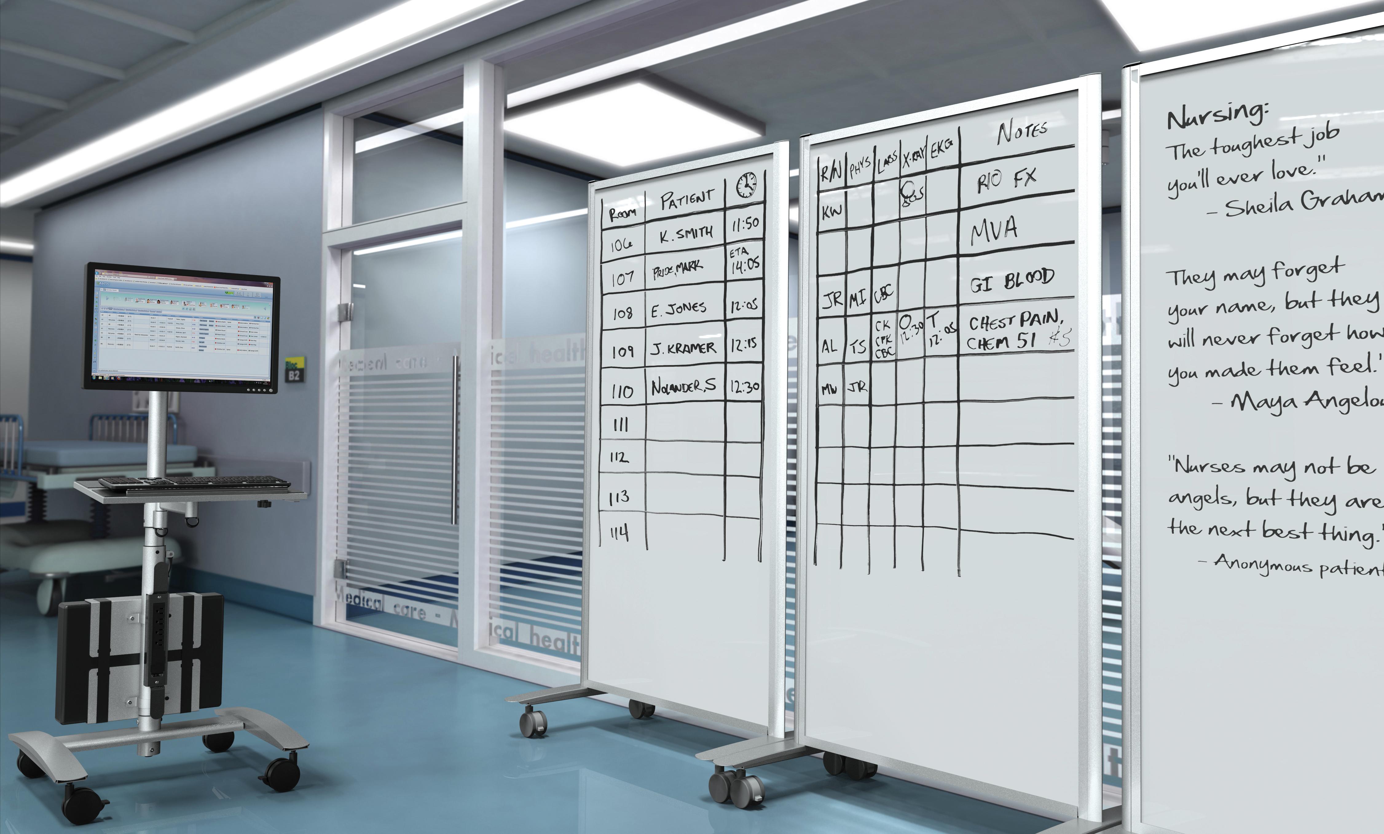 BestRite Mobile Lumina Room Divider, Double Sided