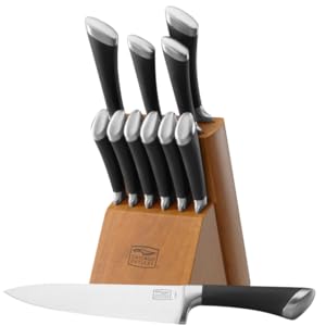 Amazon Com Chicago Cutlery Fusion High Carbon Stainless Steel Knife Block Set 12 Piece Kitchen Dining