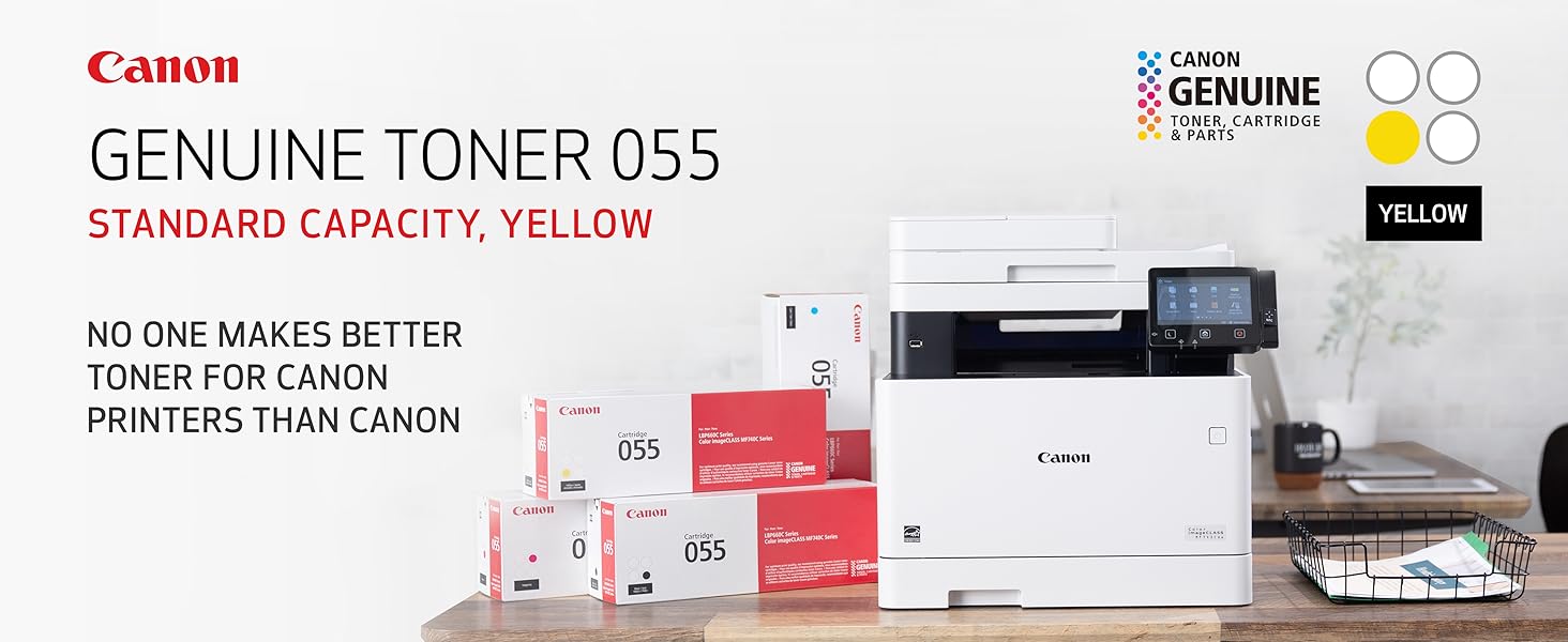 Canon Genuine Toner, Cartridge 055 Yellow (3013C001) 1 Pack Color imageCLASS