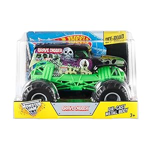 ホットウィール GRAVE DIGGER Hot Wheels Monster Jam Grave Digger Die-Cast Vehicle, 1:24 Scale
