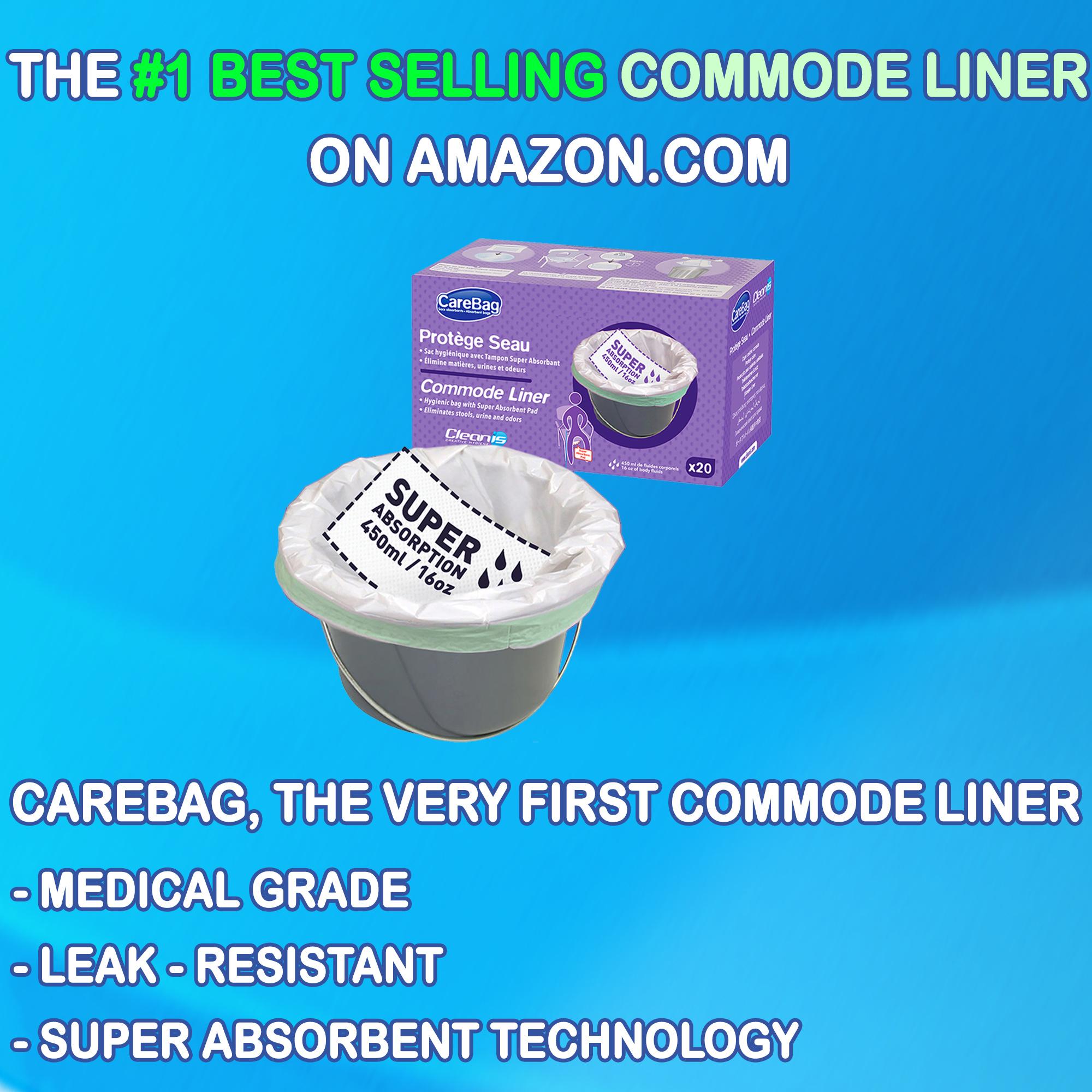 Carebag Medical Grade Commode Liners with Super Absorbent