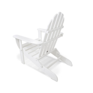 Back of white adirondack chair