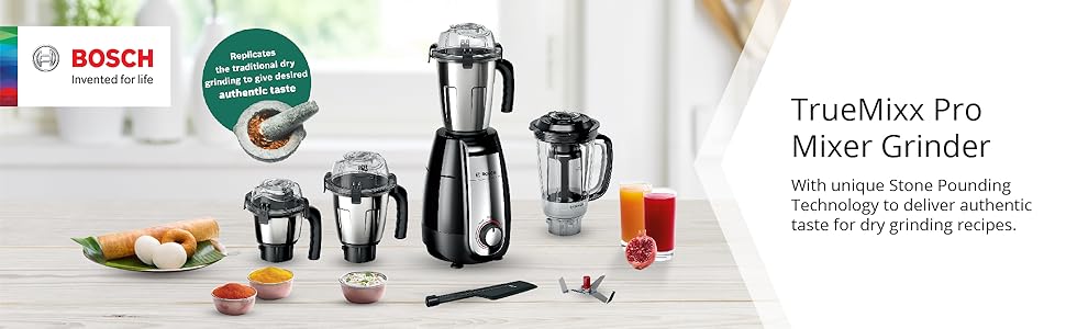 Buy Bosch Appliances Truemixx Pro 750 Watt Mixer Grinder With 4