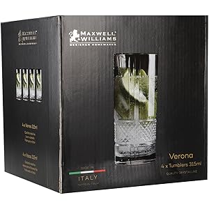 highball glasses; cocktail tumblers; crystalline highball glasses; crystalline cocktail tumblers