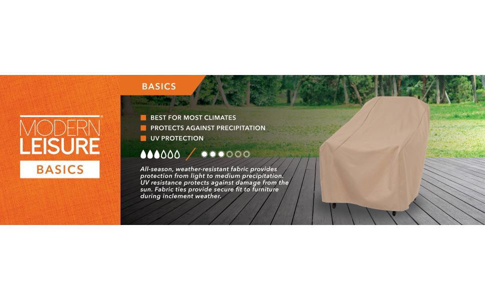 MODERN LEISURE 3134D Basics Outdoor Patio Chair Cover