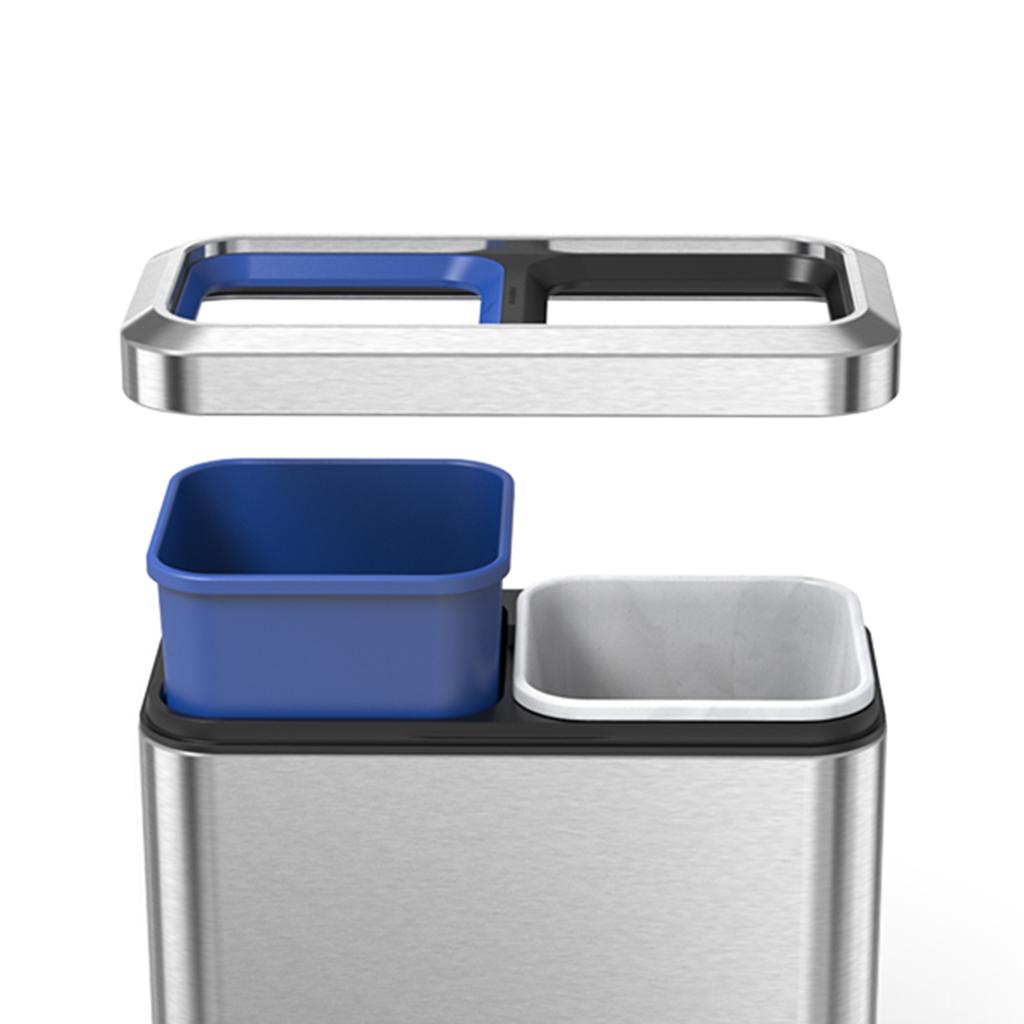 simplehuman, Slim Open Top Recycling Trash Can, Stainless
