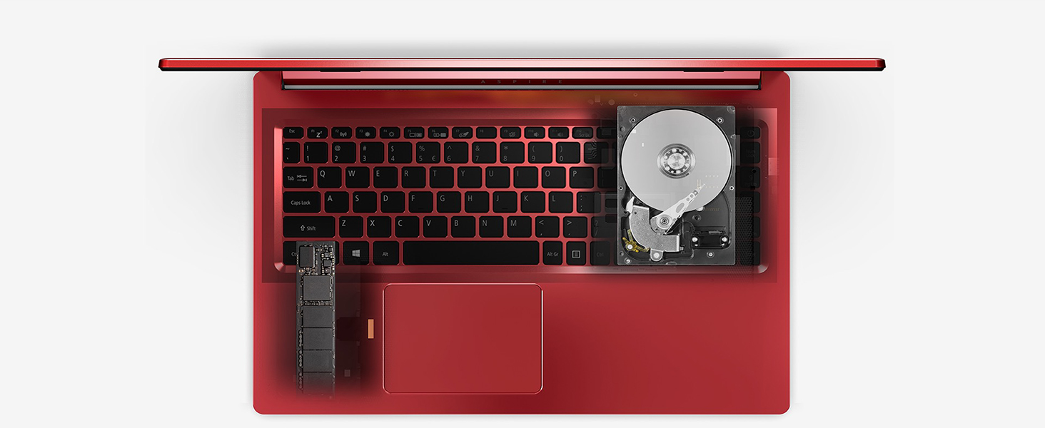 Pc portatile Acer con schermo acceso su scrivania
