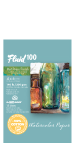 fluid 100 watercolor block hot press paper