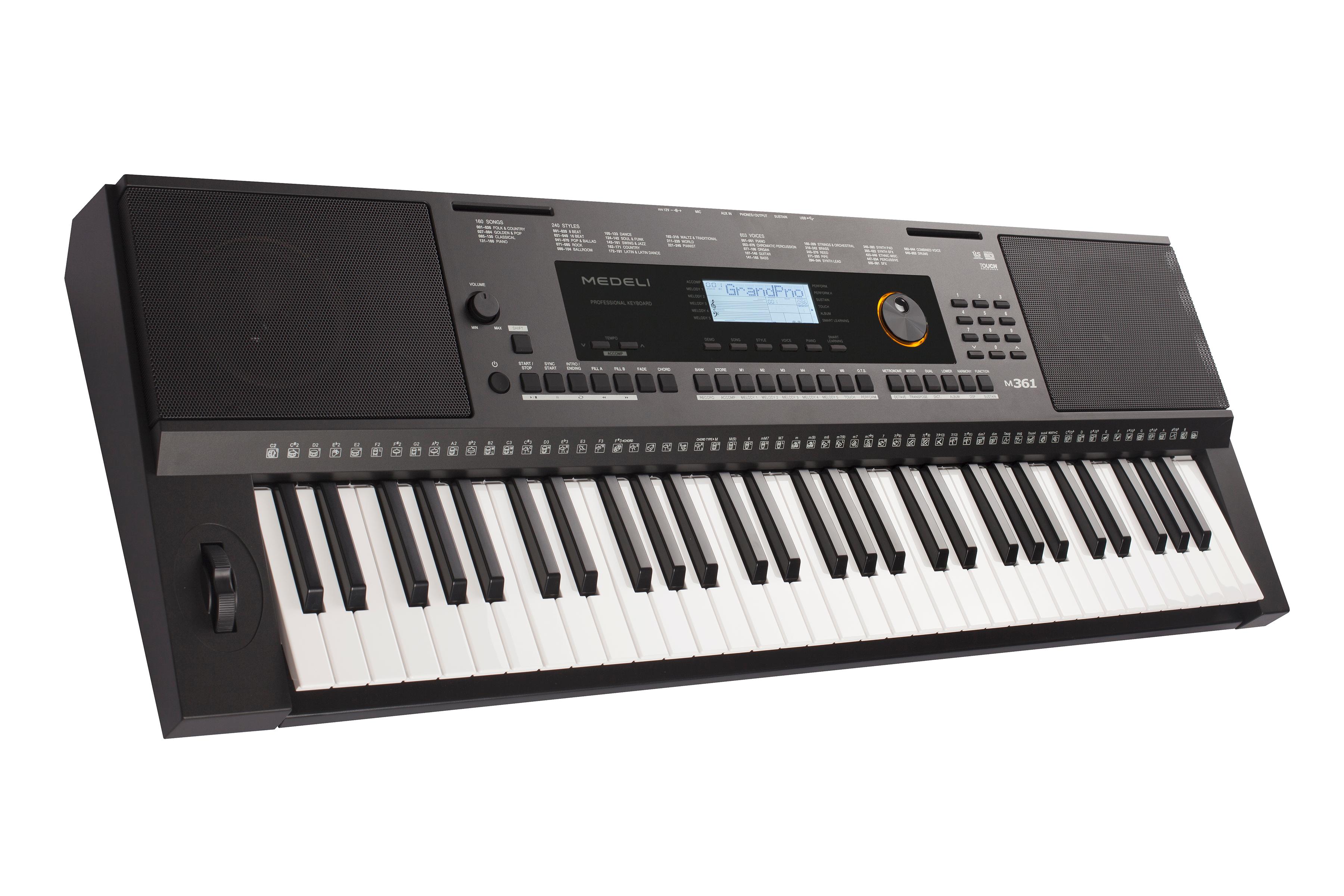 Medeli M361 61Key Portable Electronic Keyboard with