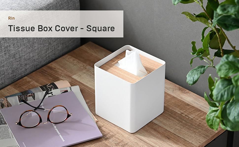 Amazon.com: Yamazaki Home Rin Reusable Tissue Box Cover