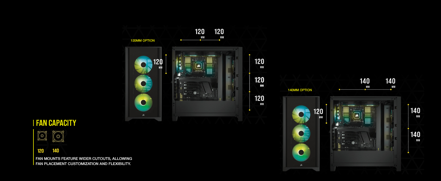 CORSAIR iCUE 4000X RGB Tempered Glass MidTower ATX PC Case 3x SP120 RGB ELITE Fans iCUE