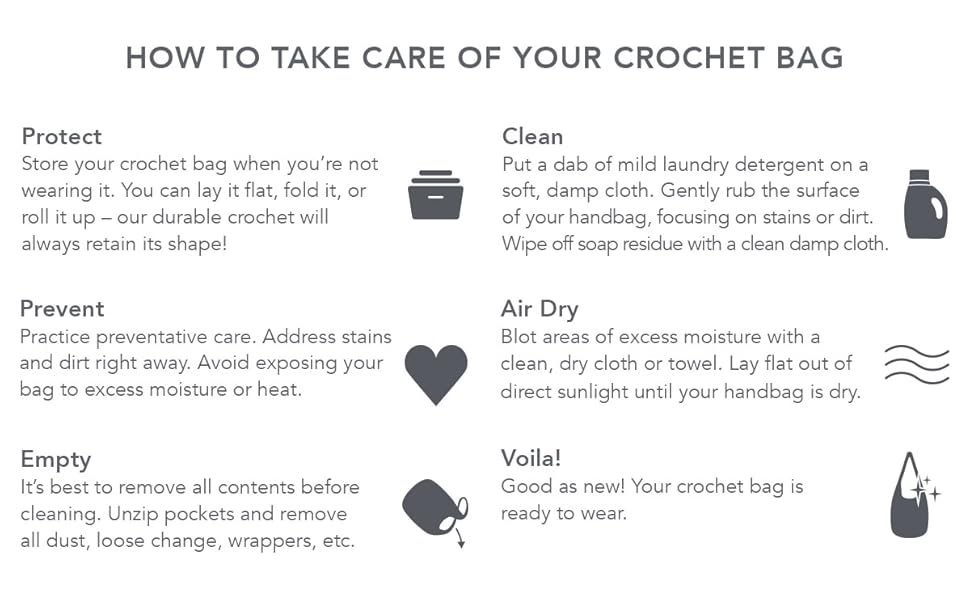 Crochet, Clean, Care, Bags