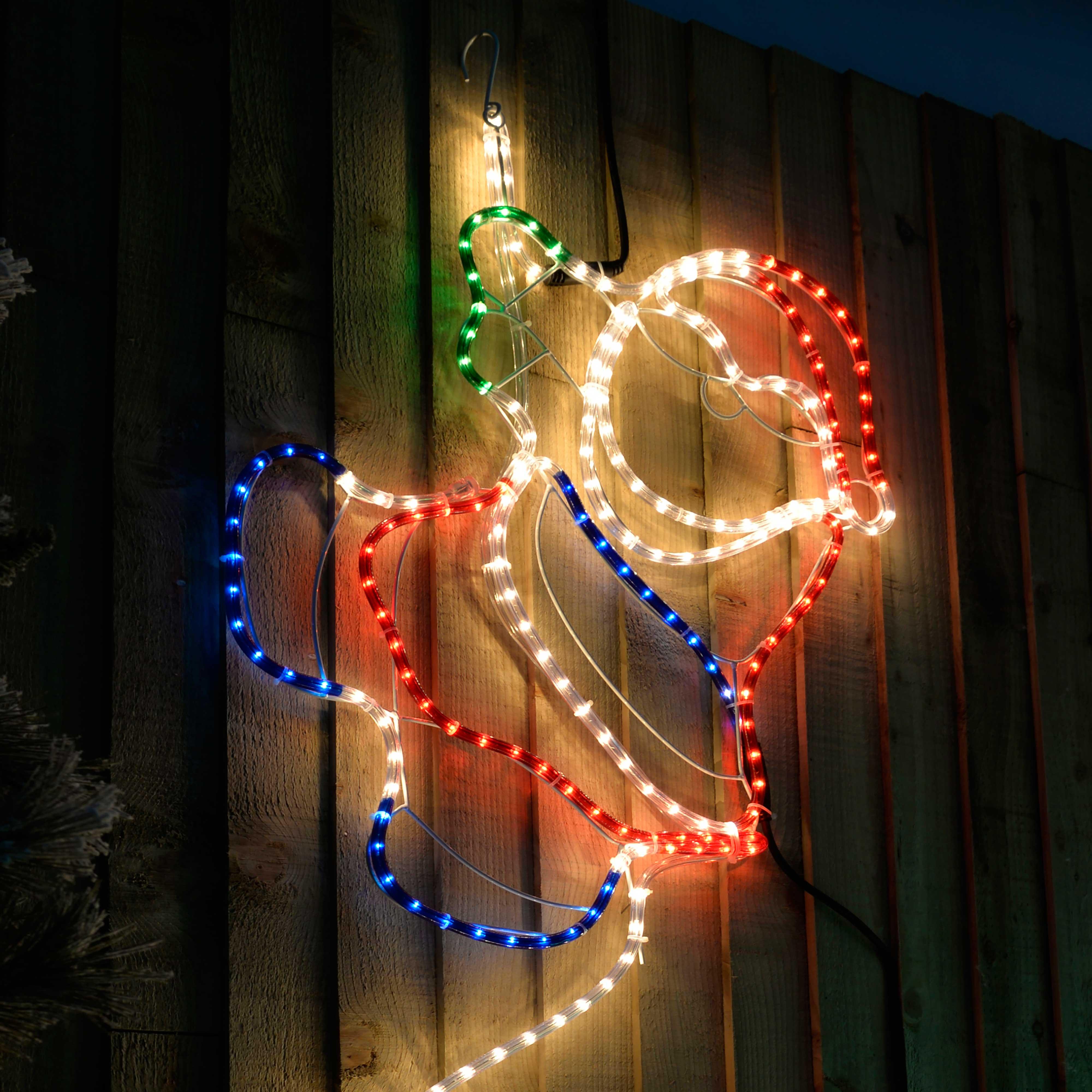 WeRChristmas Animated Climbing Santa Rope Light Silhouette Christmas