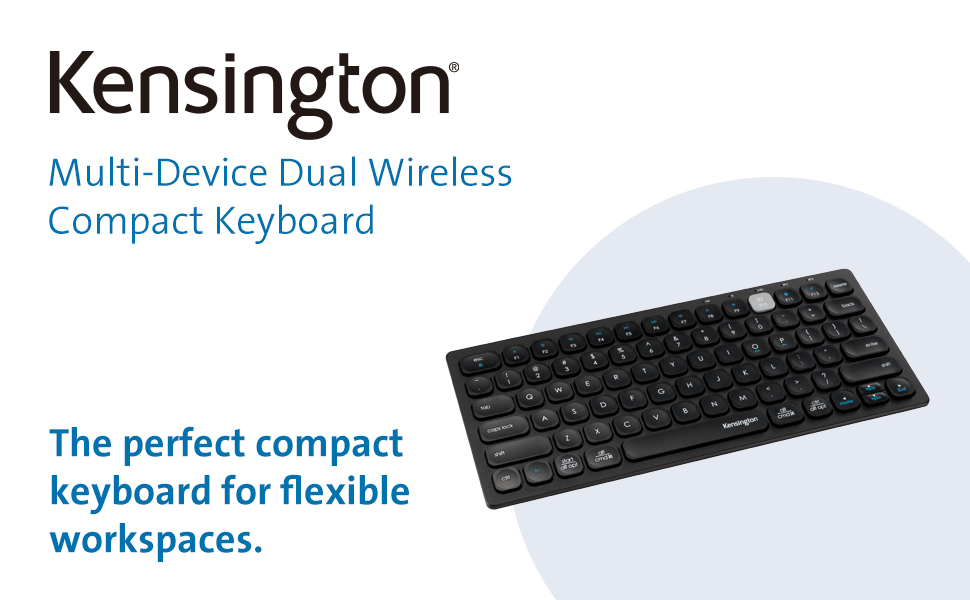 Kensington Wireless Keyboard Multi Device Dual Wireless Compact
