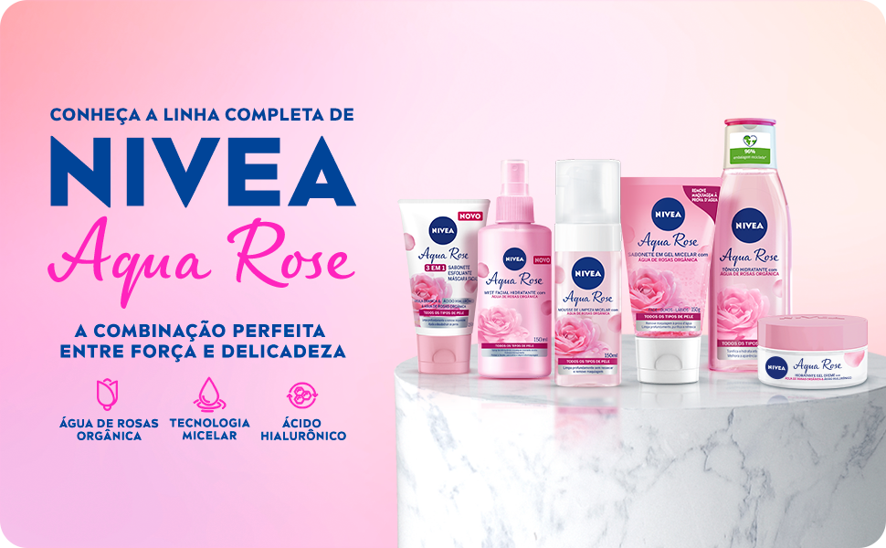 Conheça a linha completa de NIVEA Aqua Rose