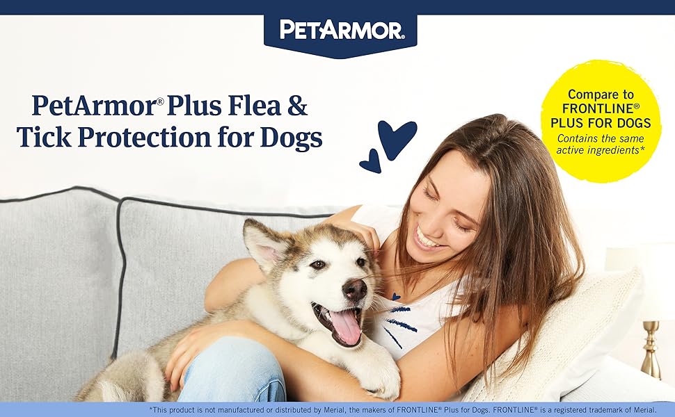 PetArmor Plus Flea and Tick Prevention for Dogs, Dog Flea and Tick Treatment
