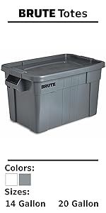 Rubbermaid Commercial Products BRUTE Tote Storage Container Box Bin Lid Home House Garage Plastic