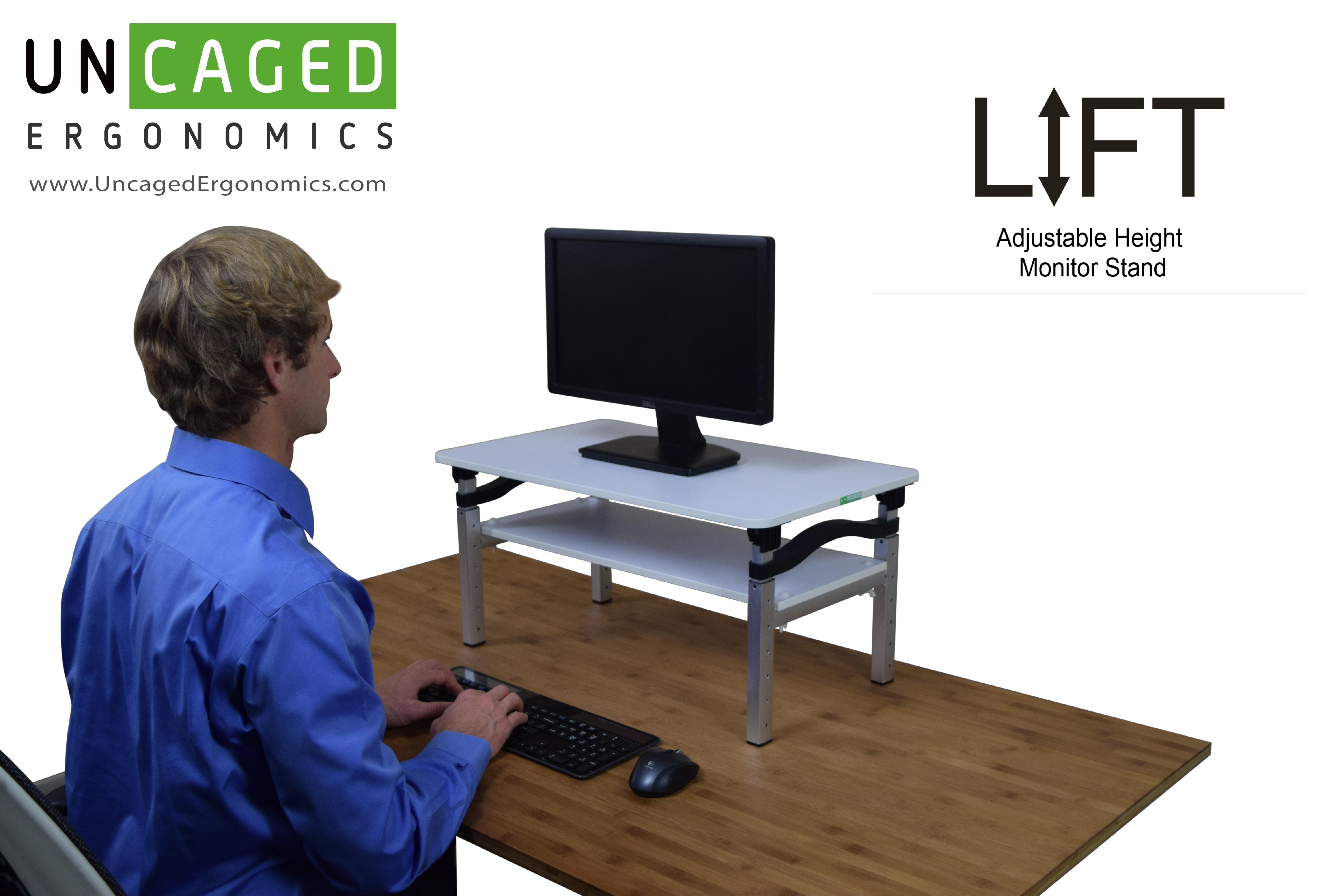 Lift Tall Adjustable Height Computer Monitor Stand for Sitting