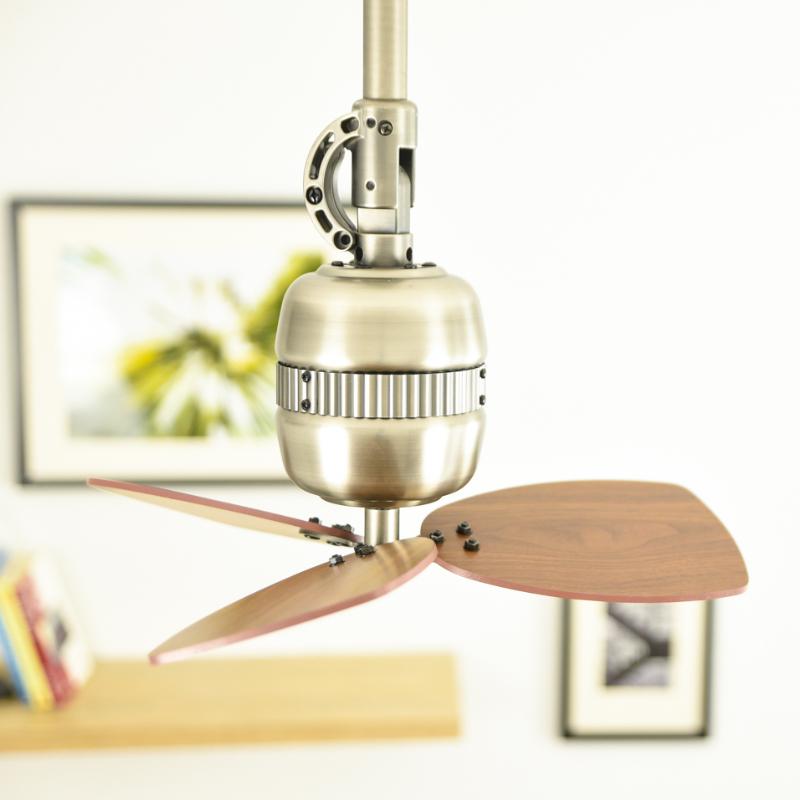 innovativer Deckenventilator Toledo mit Wandschalter, Messing antik