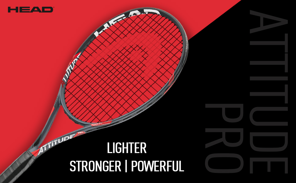 HEAD Attitude Pro MX Graphite Tennis Racquet with Full Cover Pre Strung ...