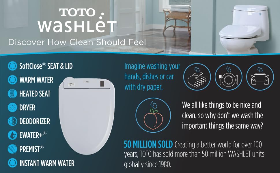 TOTO SW57301 S300E Electronic Bidet Toilet Cleansing, Instantaneous
