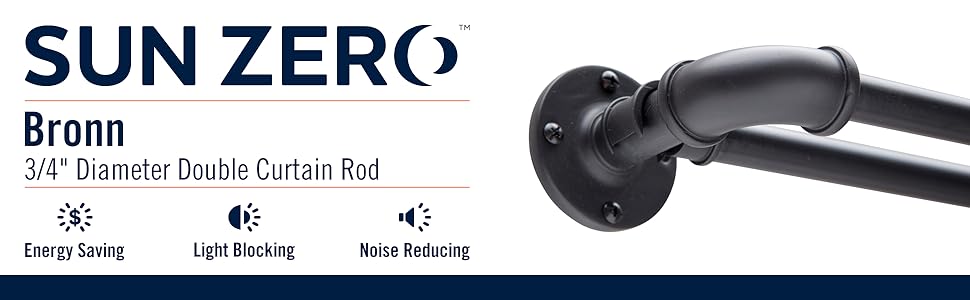 Amazon Com Sun Zero Bronn Wrap Around Window Double Curtain Rod