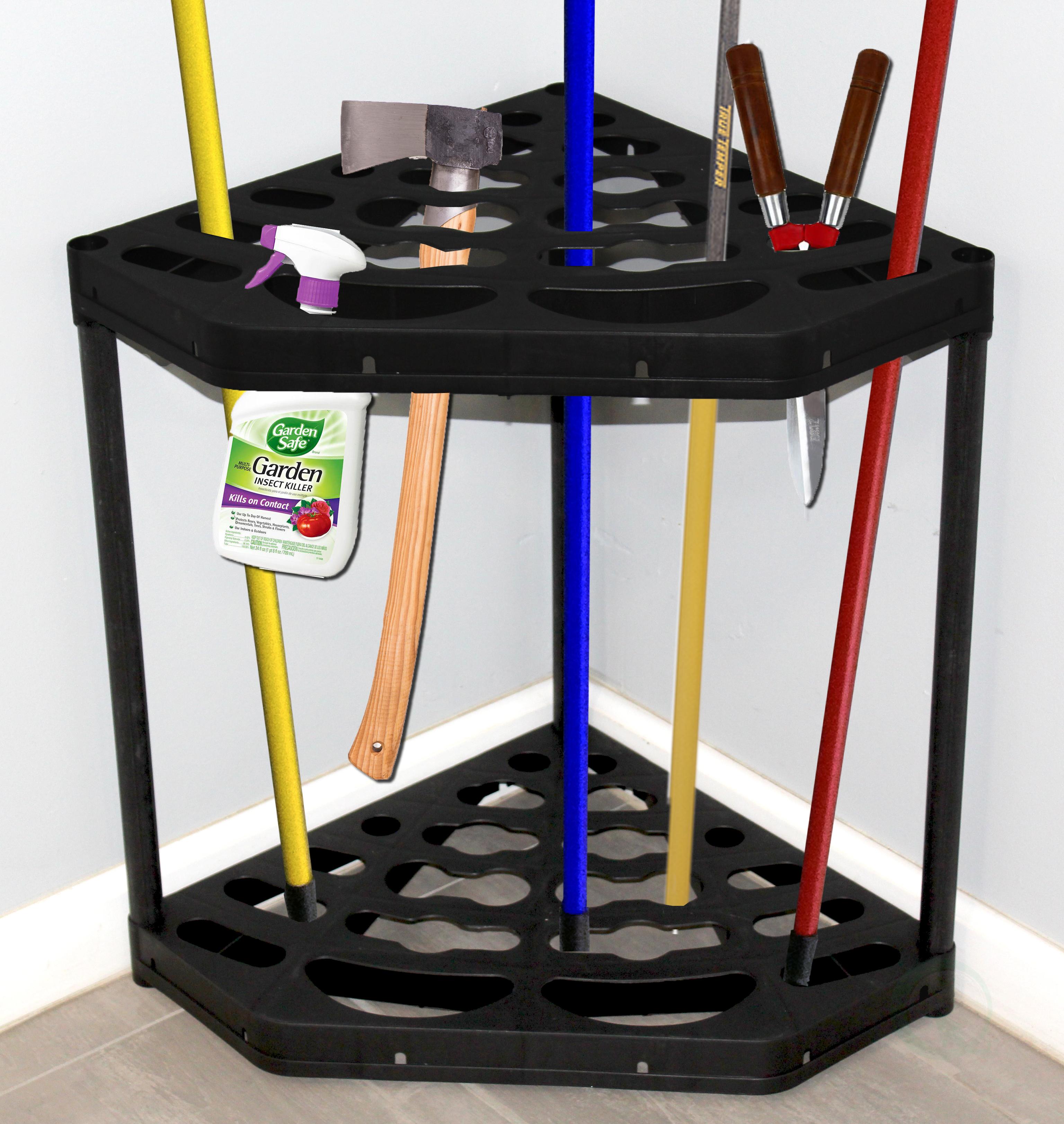 Corner Long Handle Broom and Tool organizer, Holder for
