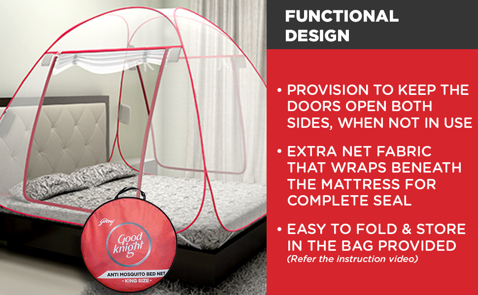 Good knight Mosquito Net for Double Bed, KingSize, Strong 30GSM net