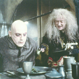 Judith Malina and Christopher Lloyd as Granny and Uncle Fester