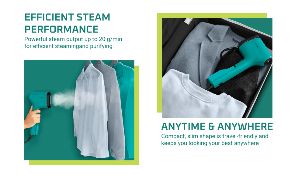 Rowenta PurePop Handheld Steamer for Clothes 1.5 Pounds 15 Second