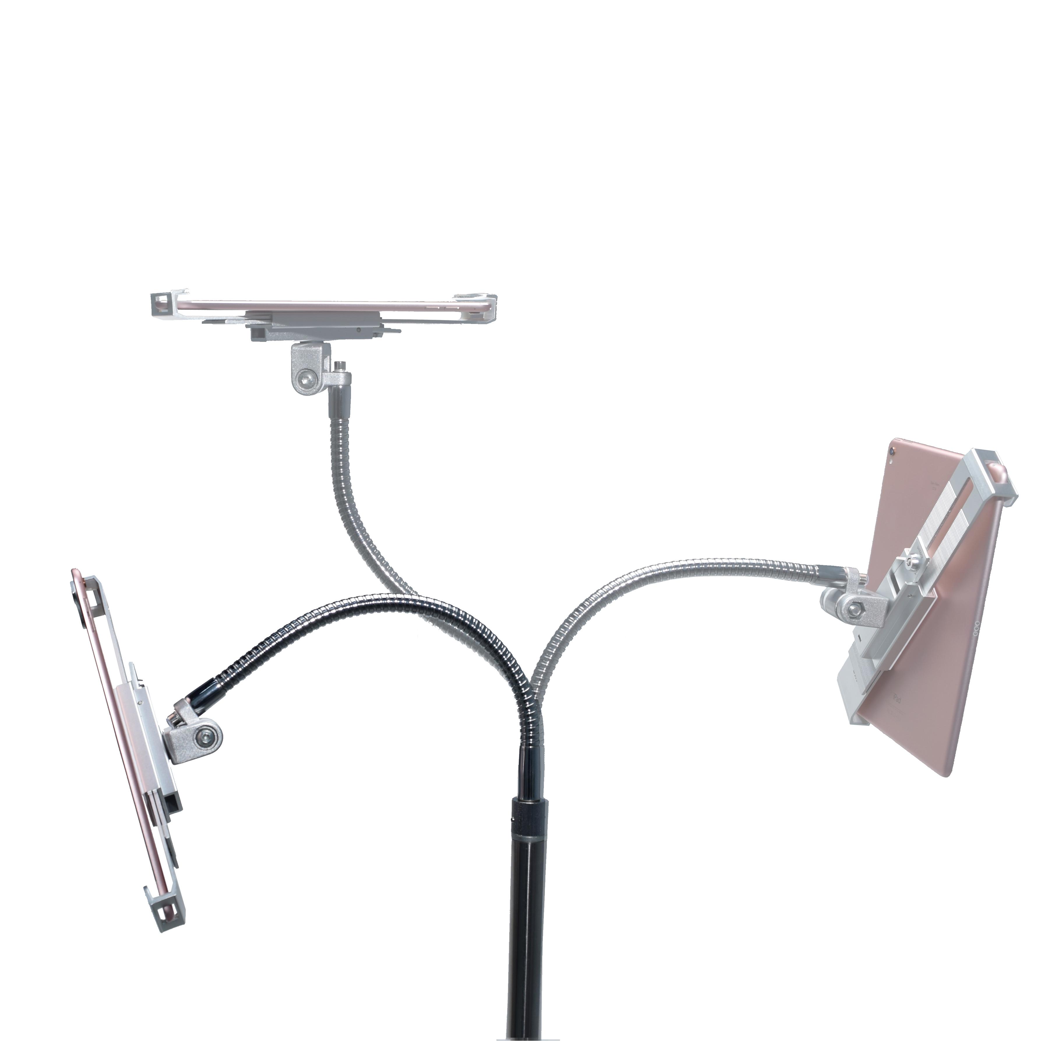 CTA Digital PADSHFS HeavyDuty HeightAdjustable Rotating Tablet Floor Stand with Security